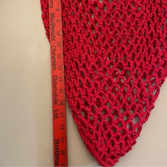 Red Crochet Fruit & Veggie Grocery Tote Bag - EUC Like New - Picture 6 of 6